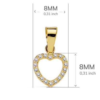 18K COLGANTE ORO AMARILLO CORAZON CIRCONITA 8 CM C. AMOR
