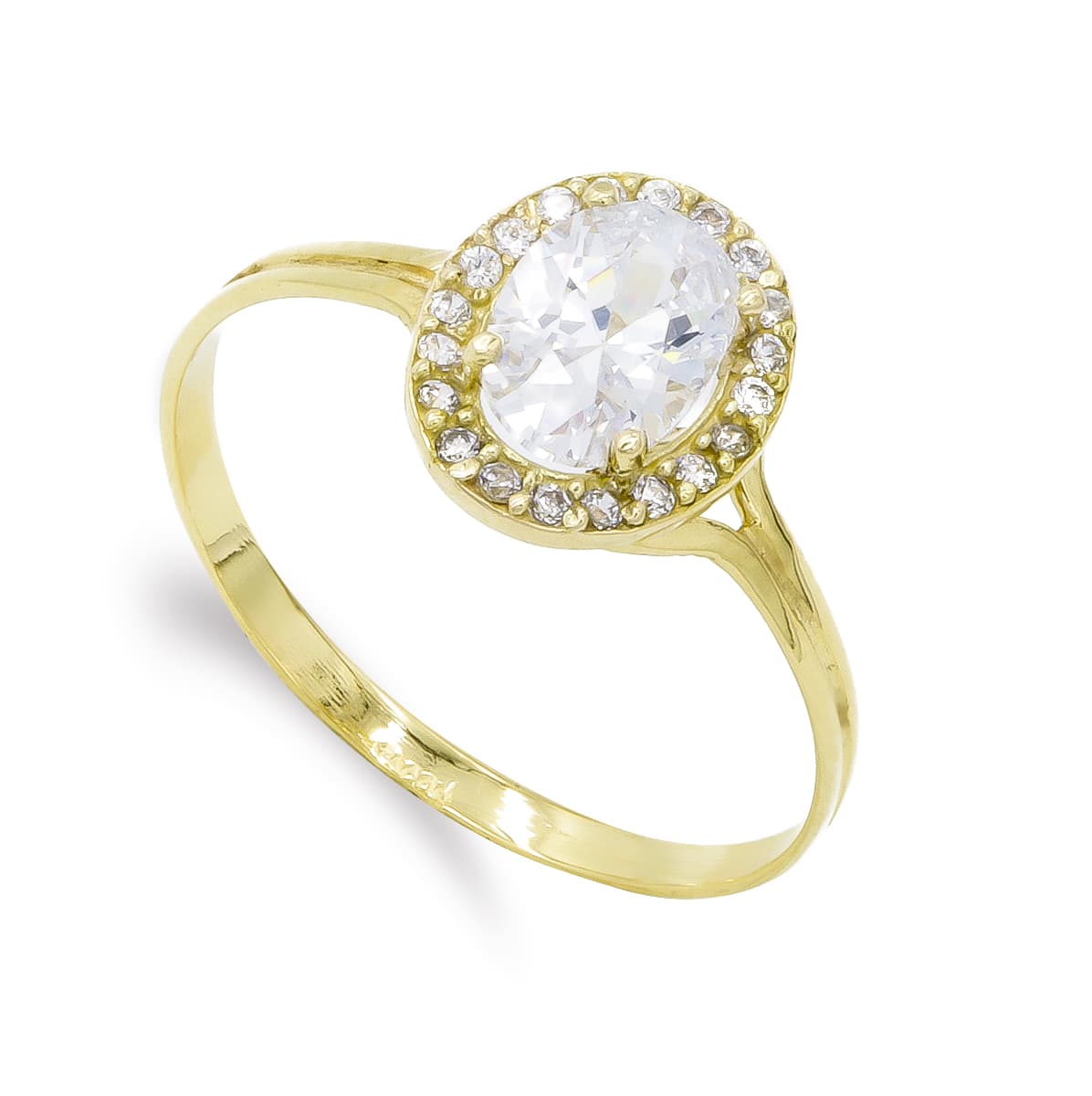 18K SORTIJA ORO AMARILLO CIRCONITA OVAL 7X5 MM