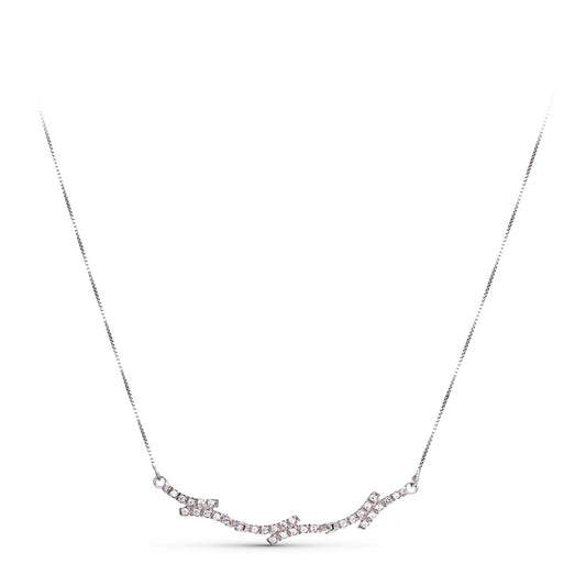 18K GARGANTILLA ORO BLANCO CIRCONITA CADENA VENECIANA