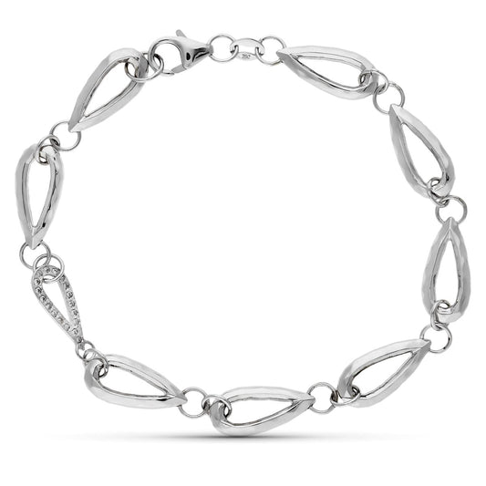 18K PULSERA ORO BLANCO CIRCONITA 19.5 CM