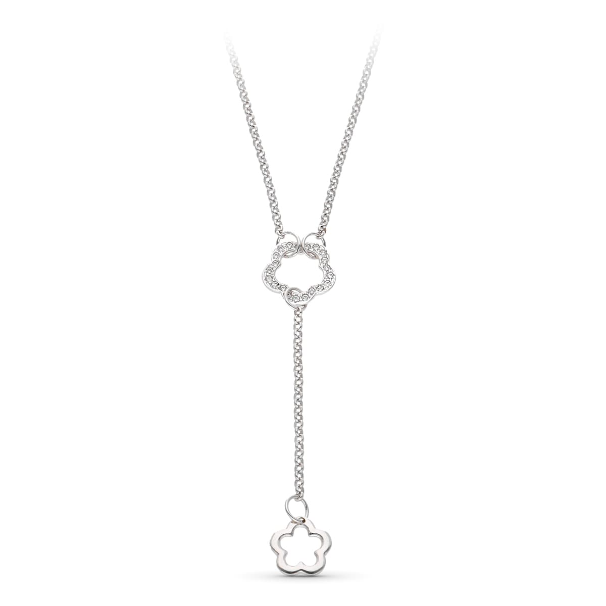 18K GARGANTILLA ORO BLANCO MOTIVO FLOR