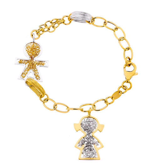 18K PULSERA BICOLOR NIÑO NIÑA 10.50 GR
