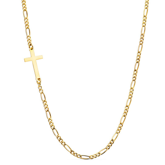 18K GARGANTILLA ORO AMARILLO CON CRUZ Y CADENA CARTIER LARGO: 42CM