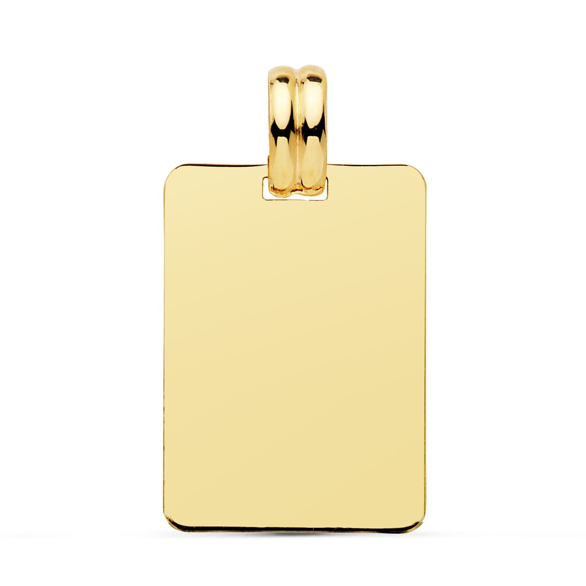 18K PLACA CHAPA ORO AMARILLO LISA EN BRILLO 24X17 MM