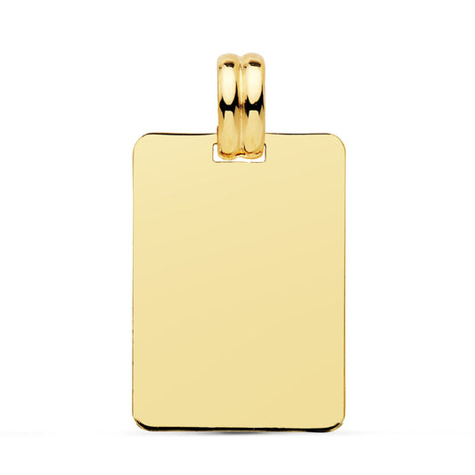 18K PLACA CHAPA ORO AMARILLO LISA EN BRILLO 24X17 MM