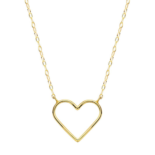 18K GARGANTILLA ORO AMARILLO CORAZONES 16X14 MM 40CM C. AMOR