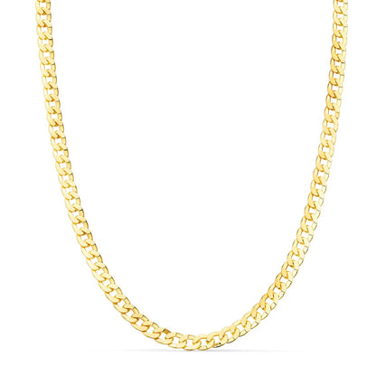 18K CADENA ORO AMARILLO MACIZA BARBADA LARGO 60CM ANCHO 3.75 MM