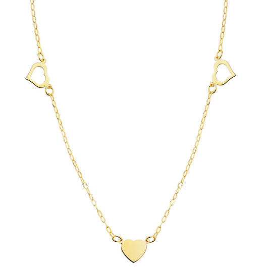 18K COLLAR ORO AMARILLO CORAZONES 7X6 MM 40CM C. AMOR