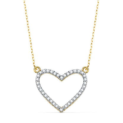 18K COLGANTE BICOLOR CORAZON 18X15 MM CADENA FORZADA 43+2 CM C. AMOR