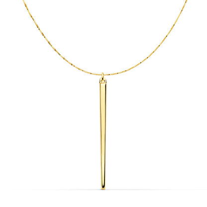18K COLGANTE ORO AMARILLO PINCHO 30X2 MM CADENA VENECIANA 43 3CM