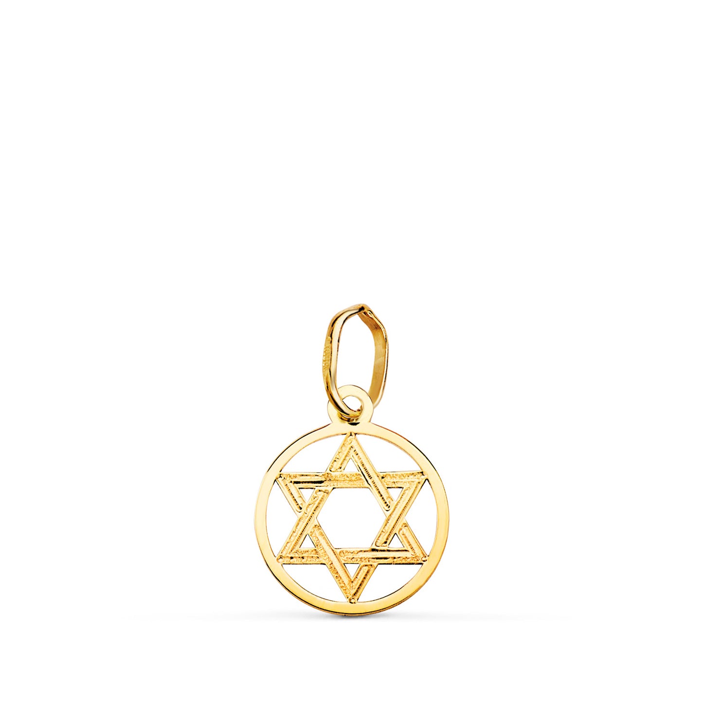 18K COLGANTE AMULETO ORO AMARILLO ESTRELLA DE DAVID MINI 10MM