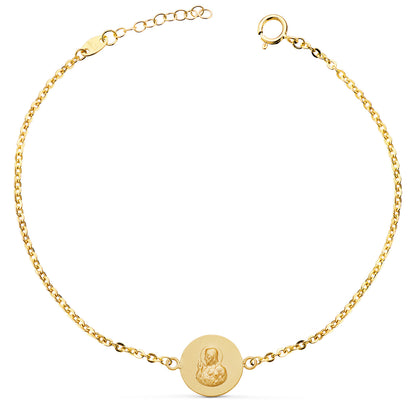 18K PULSERA ORO AMARILLO ESCAPULARIO ORO AMARILLO 12 MM. LARGO: 18 2 CM