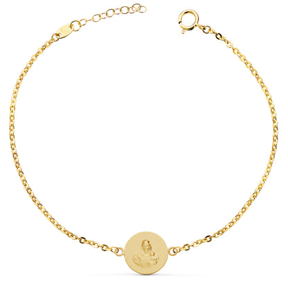 18K PULSERA ORO AMARILLO ESCAPULARIO ORO AMARILLO 12 MM. LARGO: 18 2 CM