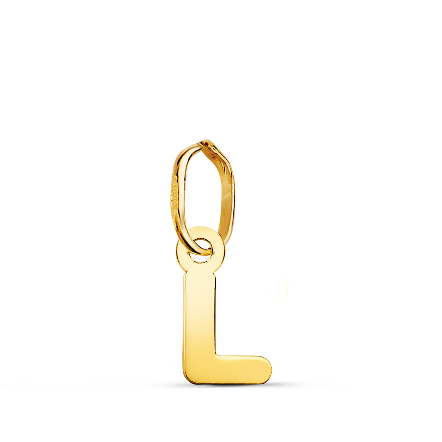 18K COLGANTE ORO AMARILLO LETRA " L " BRILLO. 8 X 4.3 MM