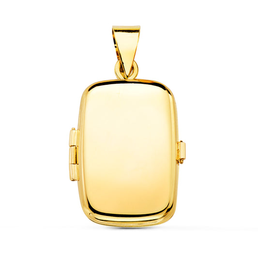 18K COLGANTE ORO AMARILLO GUARDAPELO DIJE PORTAFOTOS OVAL LISO 25X20 MM