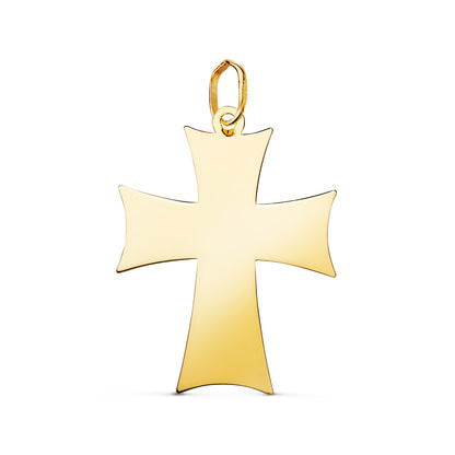 18K COLGANTE ORO AMARILLO CRUZ EN BRILLO. MEDIDA: 26,5 X 20 MM