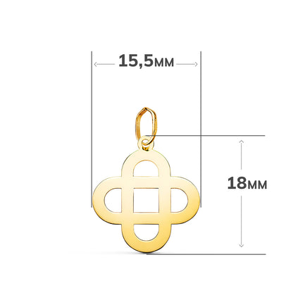 18K COLGANTE ORO AMARILLO CRUZ MATRIMONIAL EN BRILLO. MEDIDA: 18 X 15,5 MM