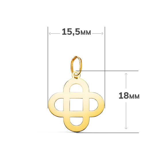 18K COLGANTE ORO AMARILLO CRUZ MATRIMONIAL EN BRILLO. MEDIDA: 18 X 15,5 MM