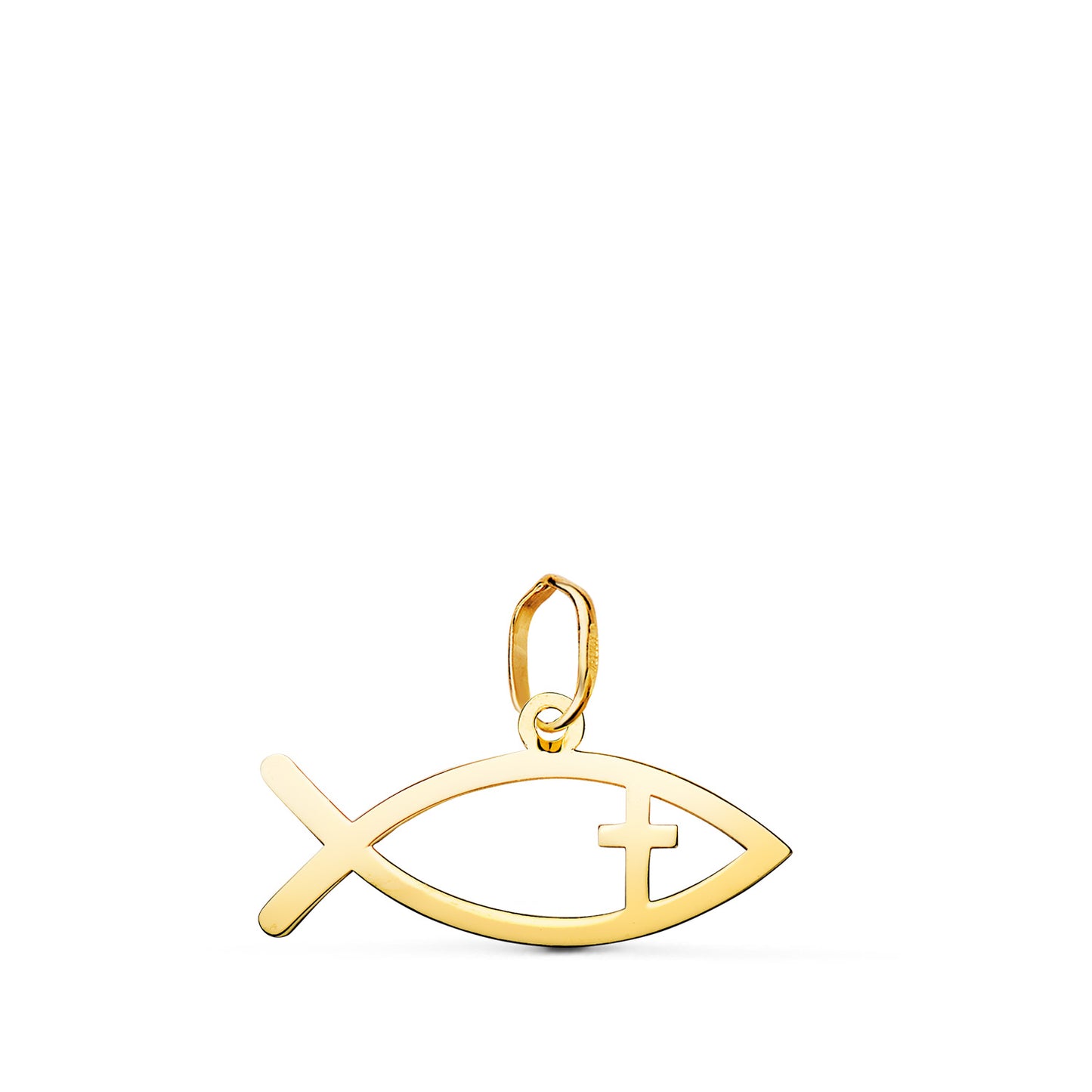 18K COLGANTE ORO AMARILLO PEZ DE LOS CRISTIANOS EN BRILLO. MEDIDA: 20 X 10 MM