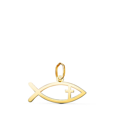 18K COLGANTE ORO AMARILLO PEZ DE LOS CRISTIANOS EN BRILLO. MEDIDA: 20 X 10 MM