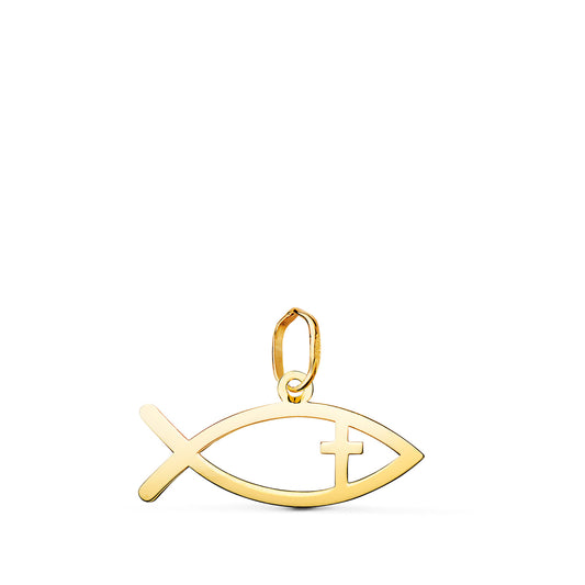 18K COLGANTE ORO AMARILLO PEZ DE LOS CRISTIANOS EN BRILLO. MEDIDA: 20 X 10 MM