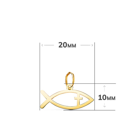 18K COLGANTE ORO AMARILLO PEZ DE LOS CRISTIANOS EN BRILLO. MEDIDA: 20 X 10 MM