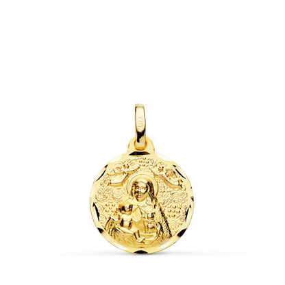 18K MEDALLA ORO AMARILLO VIRGEN DE LA CINTA 16 MM