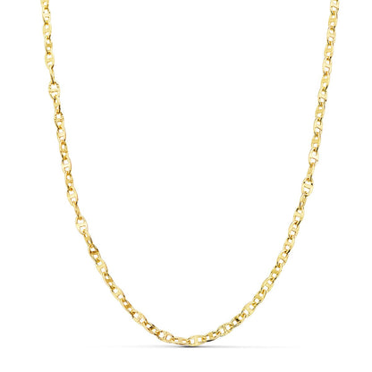 18K CADENA ORO AMARILLO ANCLA HUECA LARGO 50CM ANCHO 2.5 MM
