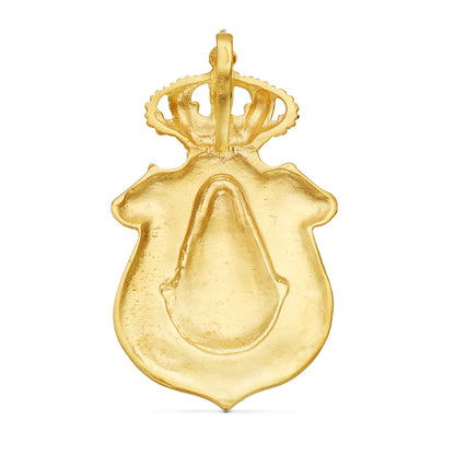 18K COLGANTE ORO AMARILLO ESCUDO V. DEL ROCIO HUELVA 46X25 MM