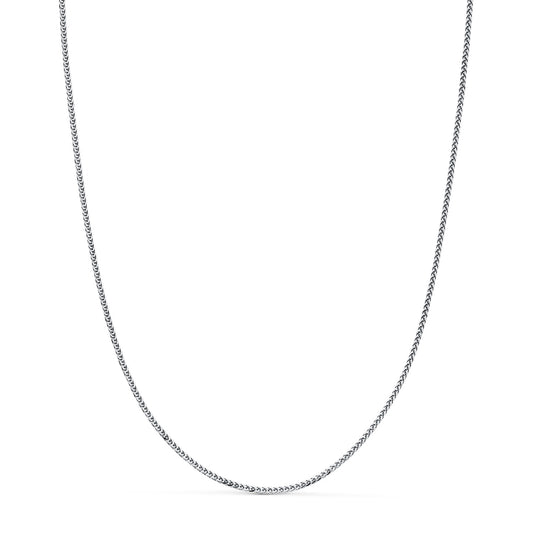 18K CADENA ORO BLANCO MACIZA ESPIGA. ANCHO: 1 MM. LARGO: 40 CM