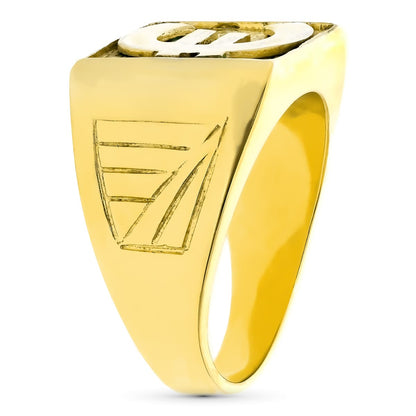 18K SELLO ORO AMARILLO CABALLERO MACIZO EURO CUADRADO 15X15 MM