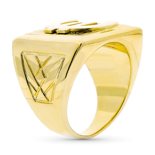 18K SELLO ORO AMARILLO EURO MACIZO CUADRADO. ANCHO: 21MM