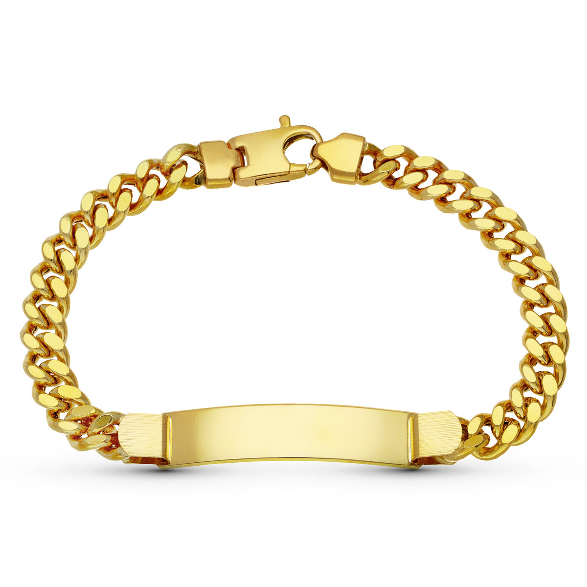 18K ESCLAVA ORO AMARILLO BARBADA MACIZA CABALLERO