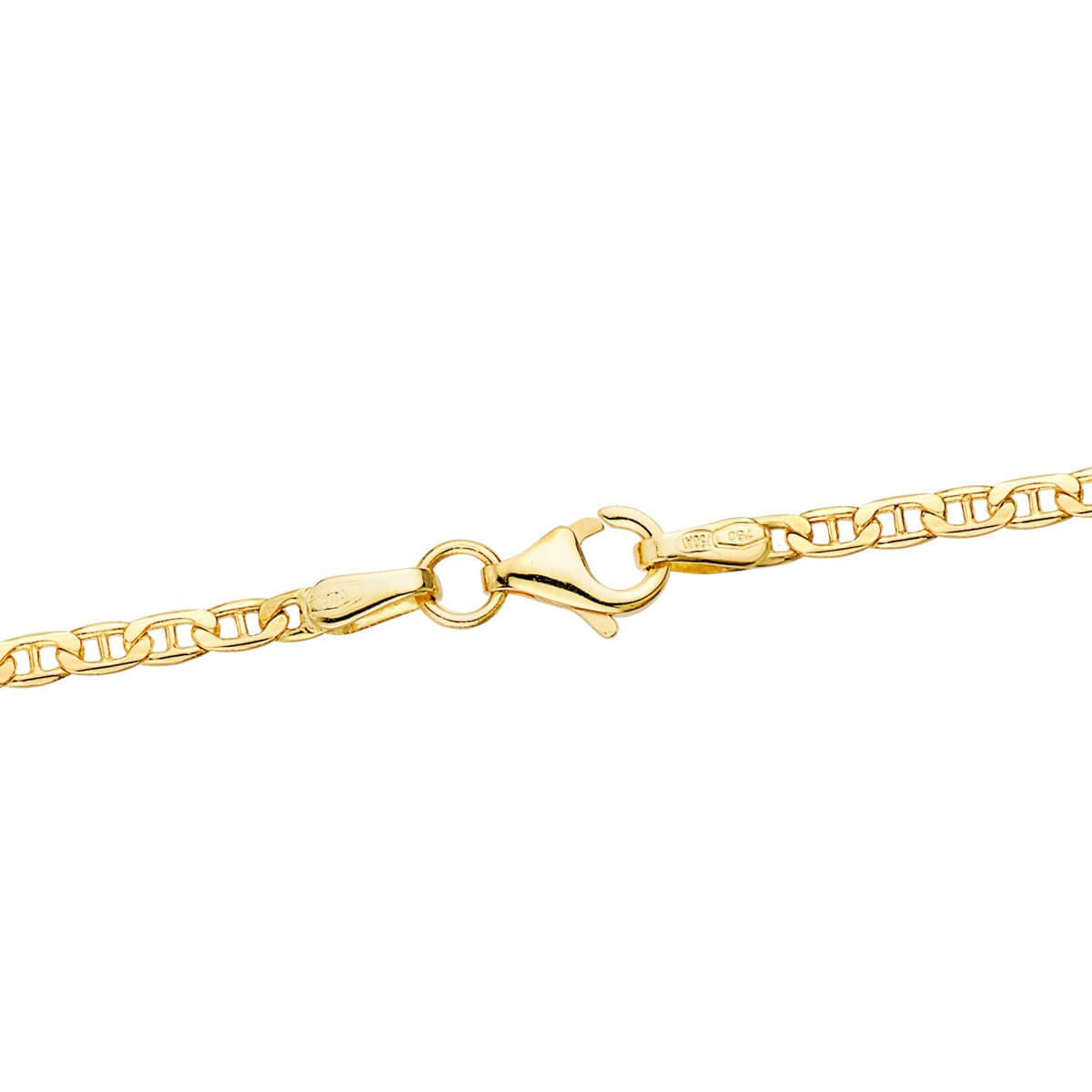 18K CADENA ORO AMARILLO ANCLA PLANA HUECA LARGO 45CM ANCHO 2 MM