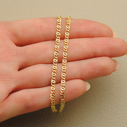 18K CADENA ORO AMARILLO ANCLA HUECA LARGO 45CM ANCHO 3 MM