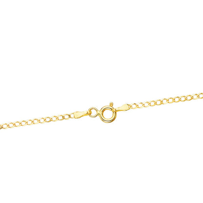 18K CADENA ORO AMARILLO BARBADA MACIZA LARGO 50CM ANCHO 1.5 MM