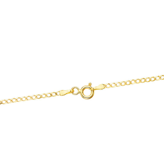 18K CADENA ORO AMARILLO BARBADA MACIZA LARGO 50CM ANCHO 1.5 MM