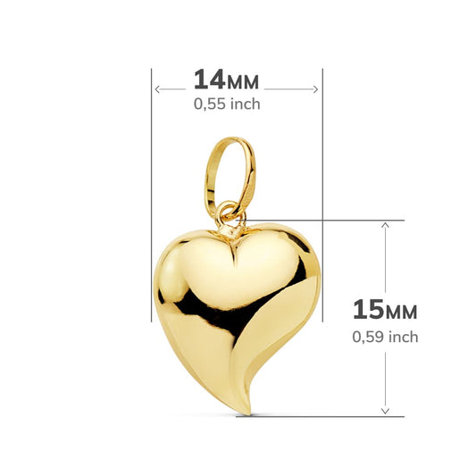 18K COLGANTE ORO AMARILLO CORAZON LISO 15X14 MM C. AMOR