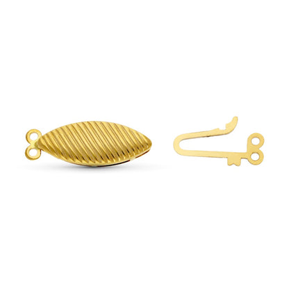 18K FORNITURA CIERRE BROCHE DE GARGANTILLA ORO AMARILLO GALLONEADO. 17X7 MM