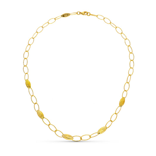 18K GARGANTILLA ORO AMARILLO MOTIVOS Y ESLABONES