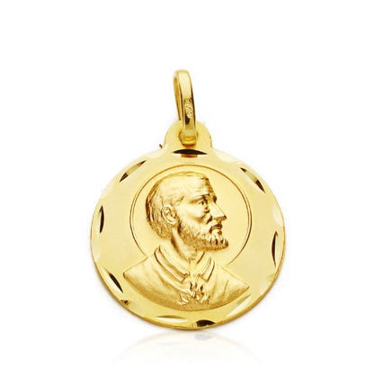 18K MEDALLA ORO AMARILLO SAN FRANCISCO JAVIER TALLADA 18 MM