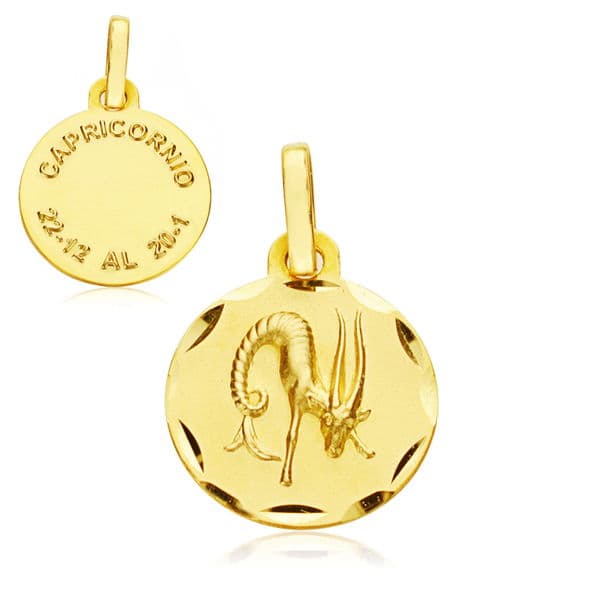 18K HOROSCOPO ORO AMARILLO CAPRICORNIO 13 MM