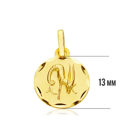 18K HOROSCOPO ORO AMARILLO CAPRICORNIO 13 MM