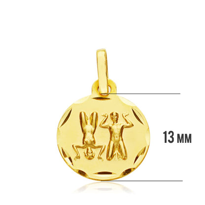 18K HOROSCOPO ORO AMARILLO GEMINIS 13 MM