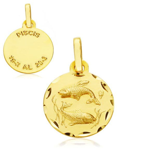 18K HOROSCOPO ORO AMARILLO PISCIS 13 MM