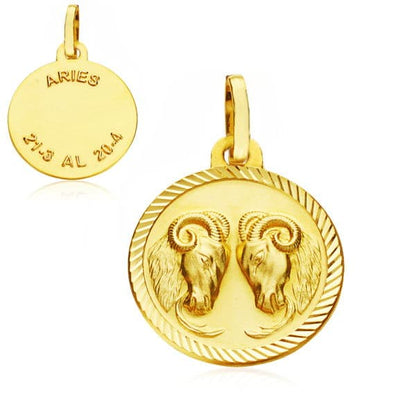 18K COLGANTE HOROSCOPO ORO AMARILLO ORO AMARILLO ARIES 16 MM