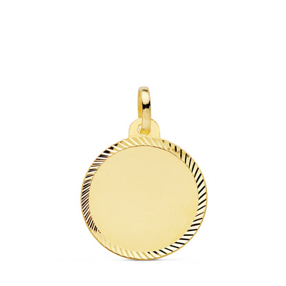 18K PLACA CHAPA DISCO ORO AMARILLO LISO MATE HELICE 18 MM