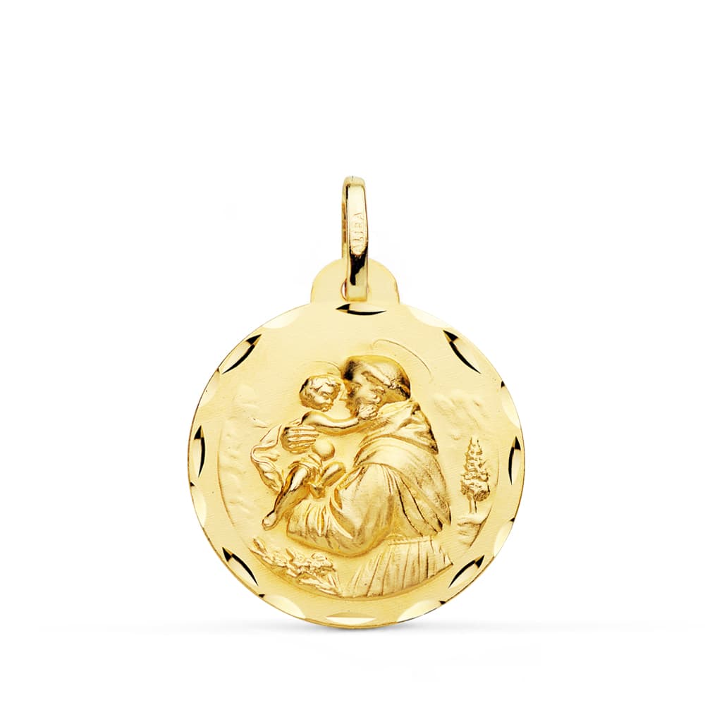 18K MEDALLA ORO AMARILLO DE SAN ANTONIO 22 MM