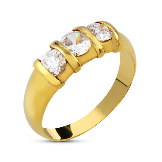 18K TRESILLO ORO AMARILLO MACIZO CABALLERO CON 3 CIRCONITA DE 5 MM