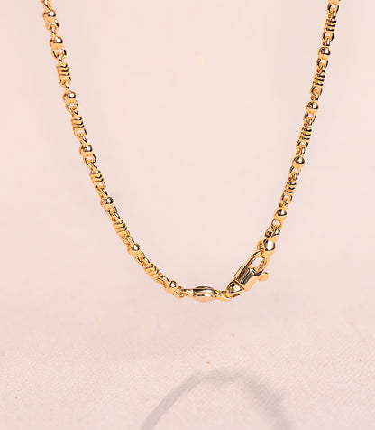 18K CADENA ORO AMARILLO MACIZA BOLA Y DETALLE BRILLO. ANCHO: 2,7 MM LARGO: 60CM